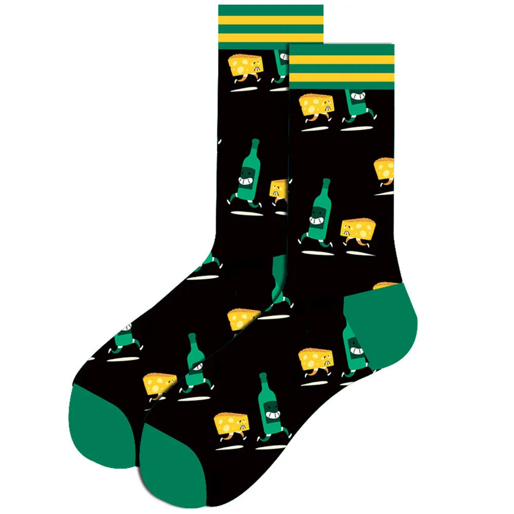 Men's Socks Santa Claus Moose Men's Mid-tube Socks Tide Cotton Socks - Bellarte Enchanté Men's Socks Santa Claus Moose Men's Mid-tube Socks Tide Cotton Socks